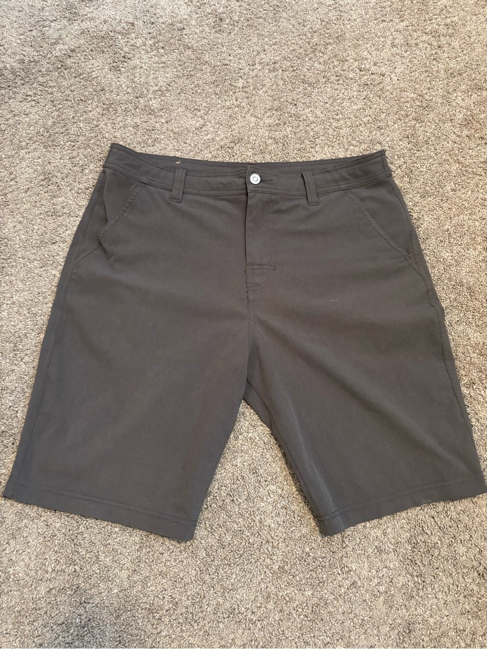 Prana Men's Charcoal Flat-Front Shorts